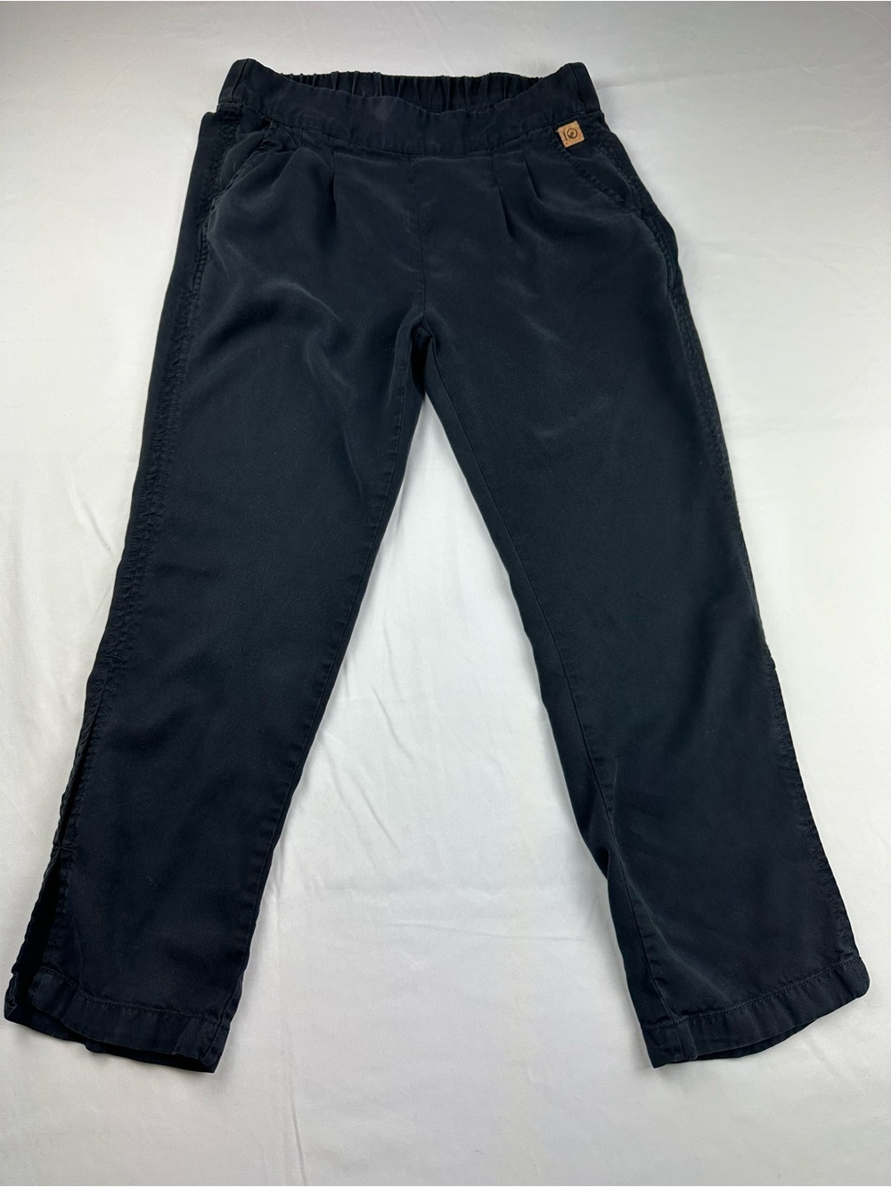 Tentree Black Tencel Capris Elastic Waist Pant Summer Minimalist Culotte XS
